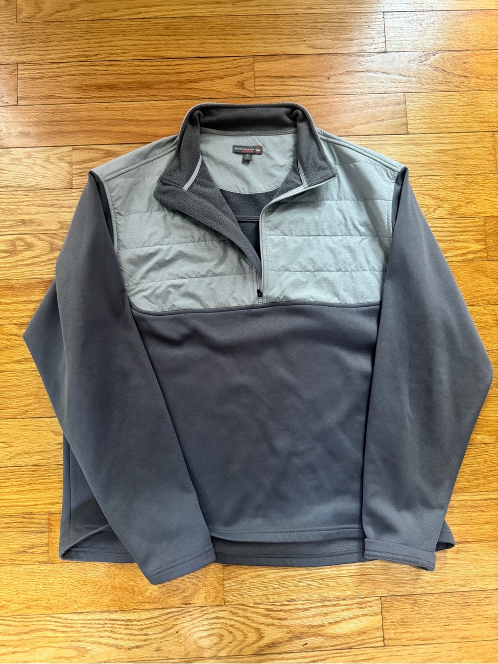 Peter Millar Crown Sport Mens 1/4 Fleece Pullover Jacket XL Gray Golf Athleisure